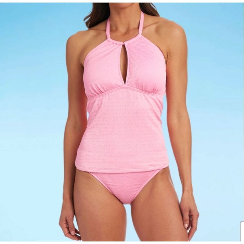 Mynah Tankini Swimsuit Set Bikini Top & Bottom Size 20W Pink
